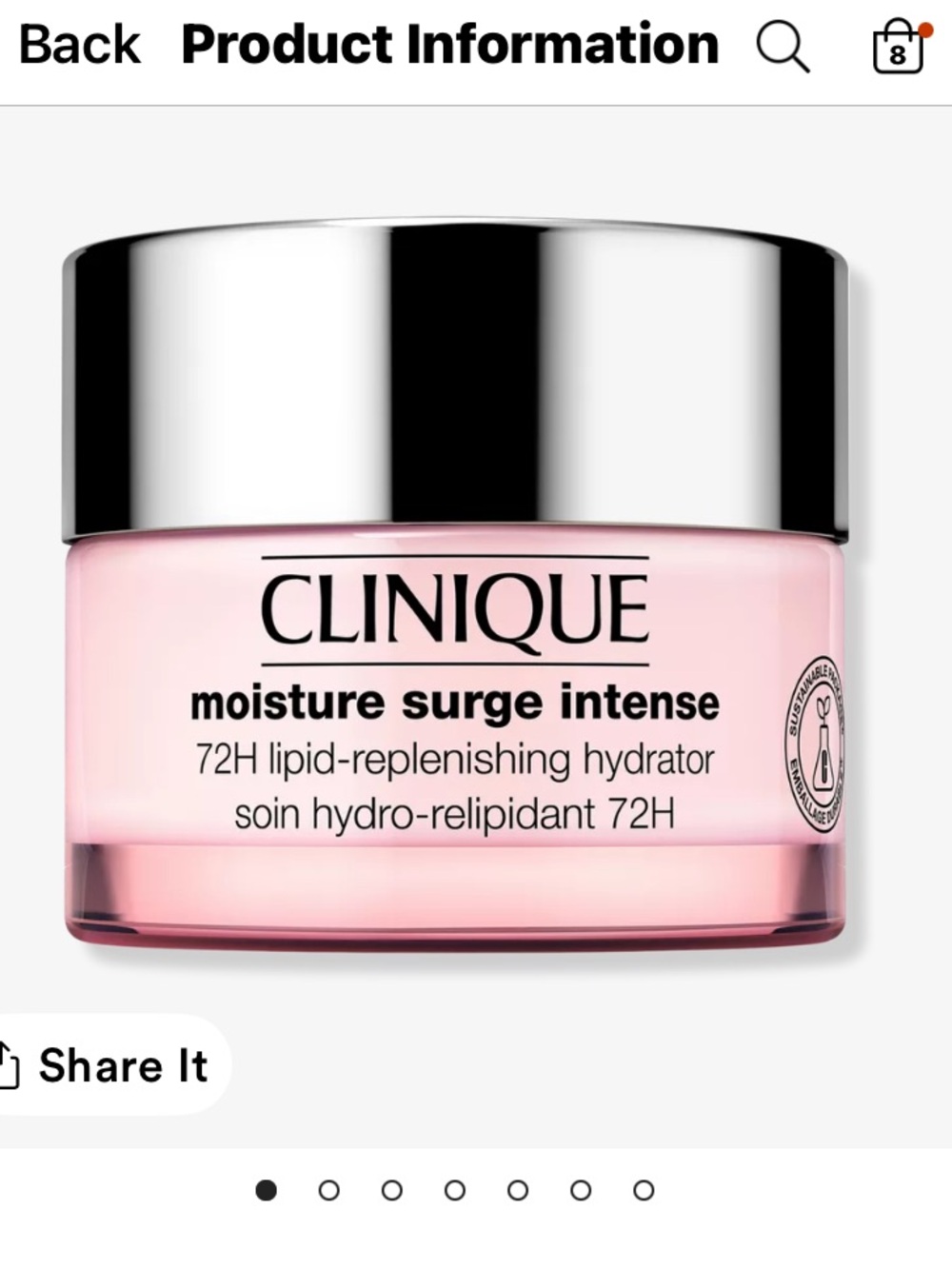 Clinique Moisture Surge Intense 72H Lipid-Replenishing Hydrator 1.7 ounce New !